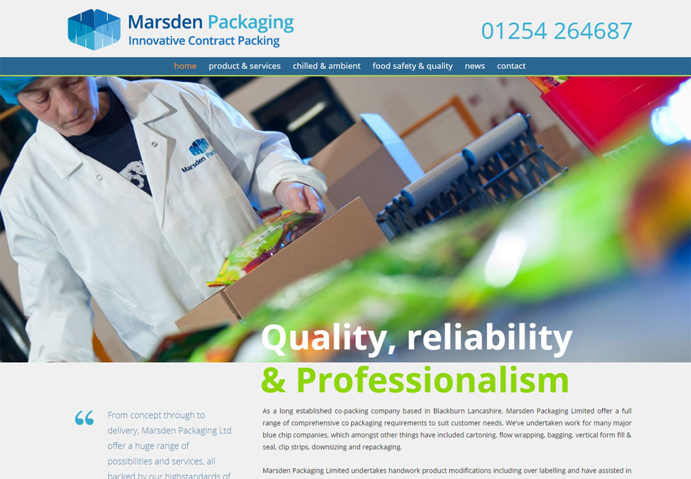 Website development & marketing for food packaging busines