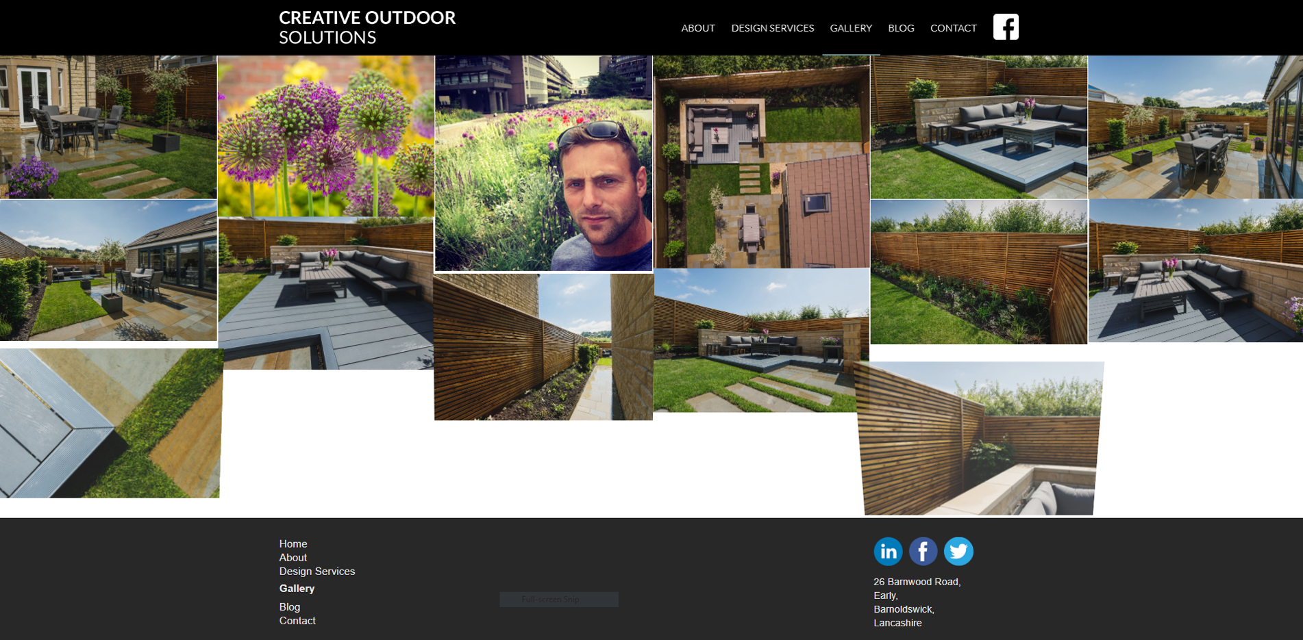 Creative Outdoor Solutions website design