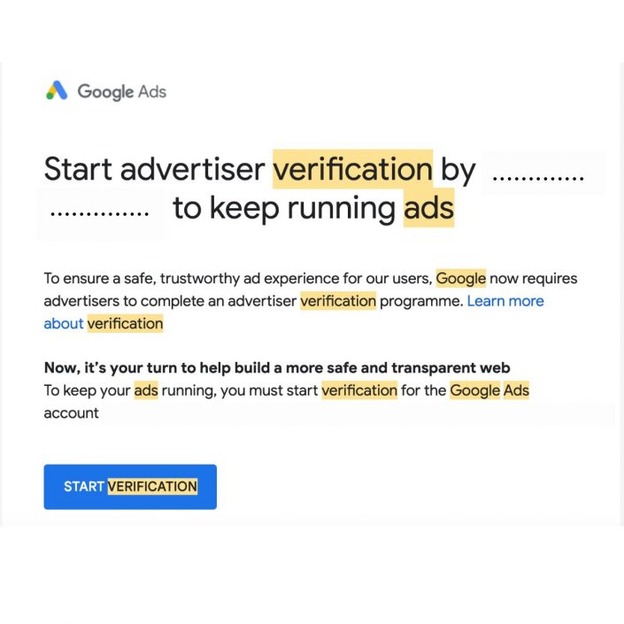 Google Ads Verification