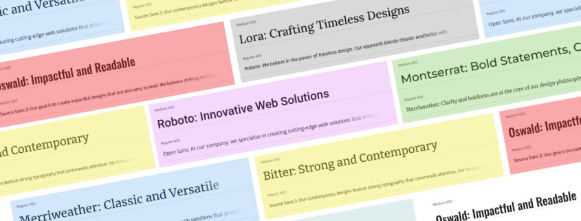 Google Fonts Pairings
